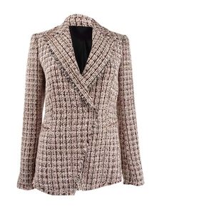 Elie Tahari Textured Blazer in Cream and Black